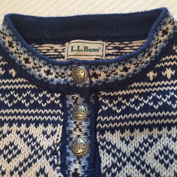 LLBean Knit Cotton Sweater size L - Picture 2 of 5